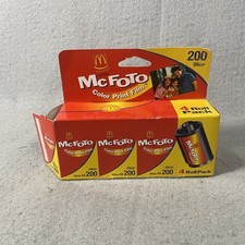 Vintage McDonalds Mcfoto Color Print Film 35mm 200 96 Exp 12/2002 4 Roll Pack