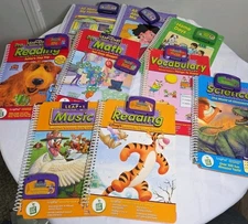 Lot of 9 LeapFrog LeapPad Leap Books & Cartridge Set -  School House, Disney