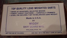 8 Vintage Widdy Offical Tournament No. 1 Weighted Turkey Feather Darts MIB