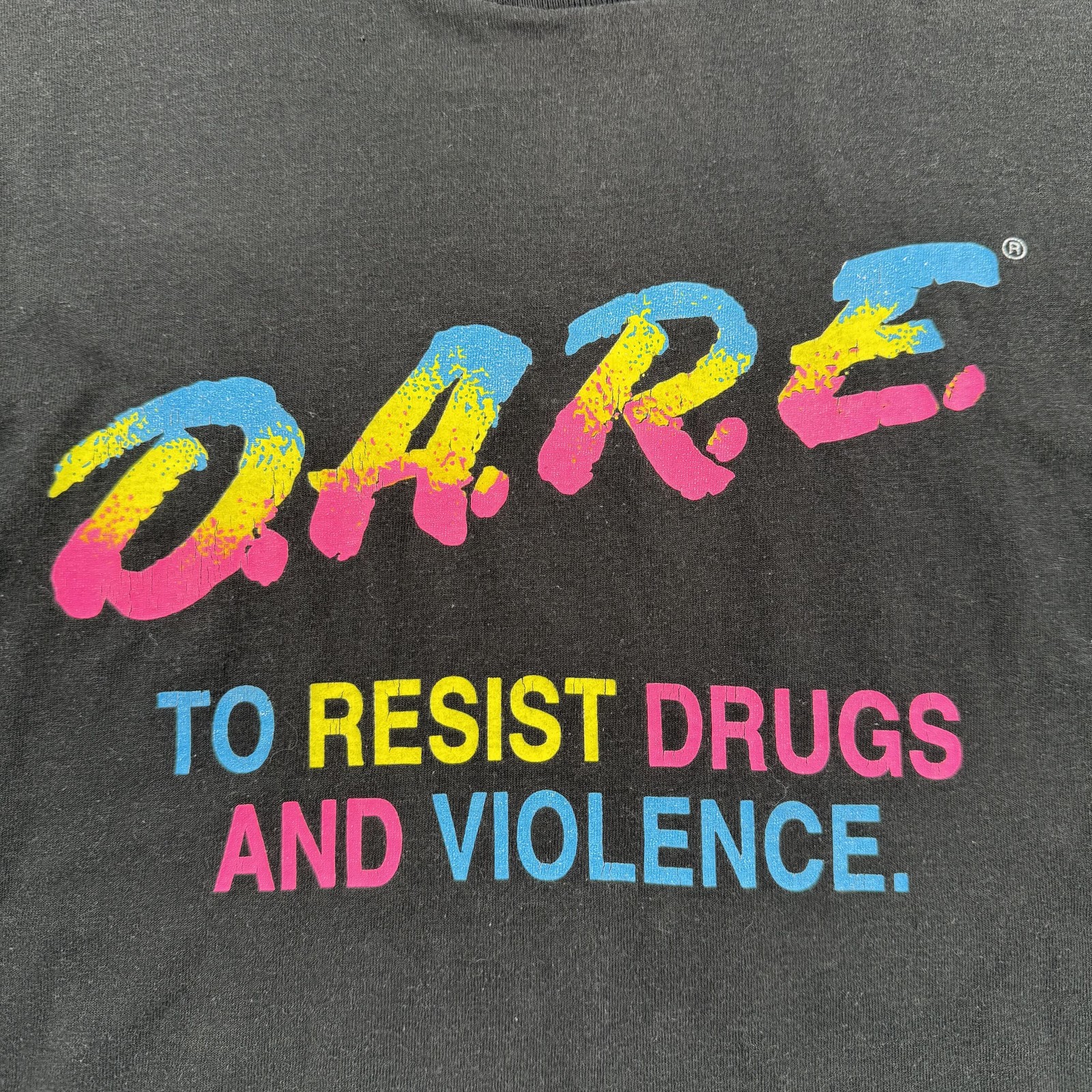 Vintage DARE Shirt Mens Large Black Made USA To Resist Drugs And Violence 90s