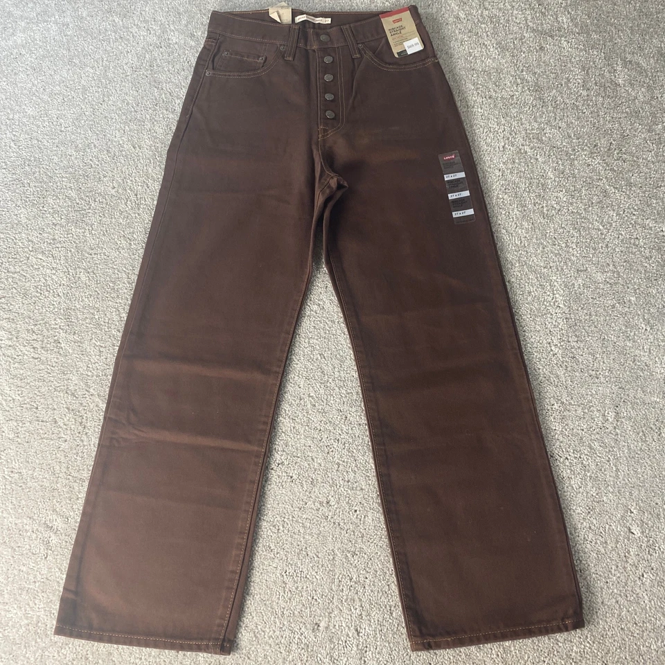 Женские джинсы Levis 27x27 коричневые RibCage прямые до лодыжки с высоким подъемом на пуговицах - Изображение 2 из 4