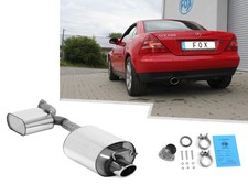 Fox Edelstahl Komplettanlage ab Kat Mercedes SLK R170 115x85mm oval abgeschr&auml;gt