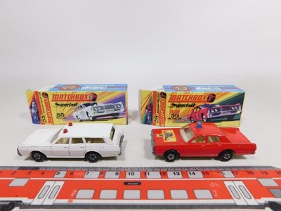 2x Matchbox Superfast Modell Mercury: No 55 Polizei + No 59 Feuerwehr #DA501-0,5