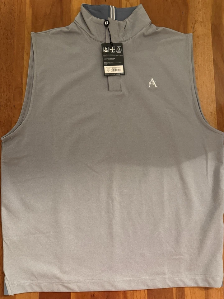 FootJoy Men’s 1/4 Zip Stretch Jersey VEST Heather Grey Medium W/Logo NWT CG-222 - Image 2 of 2