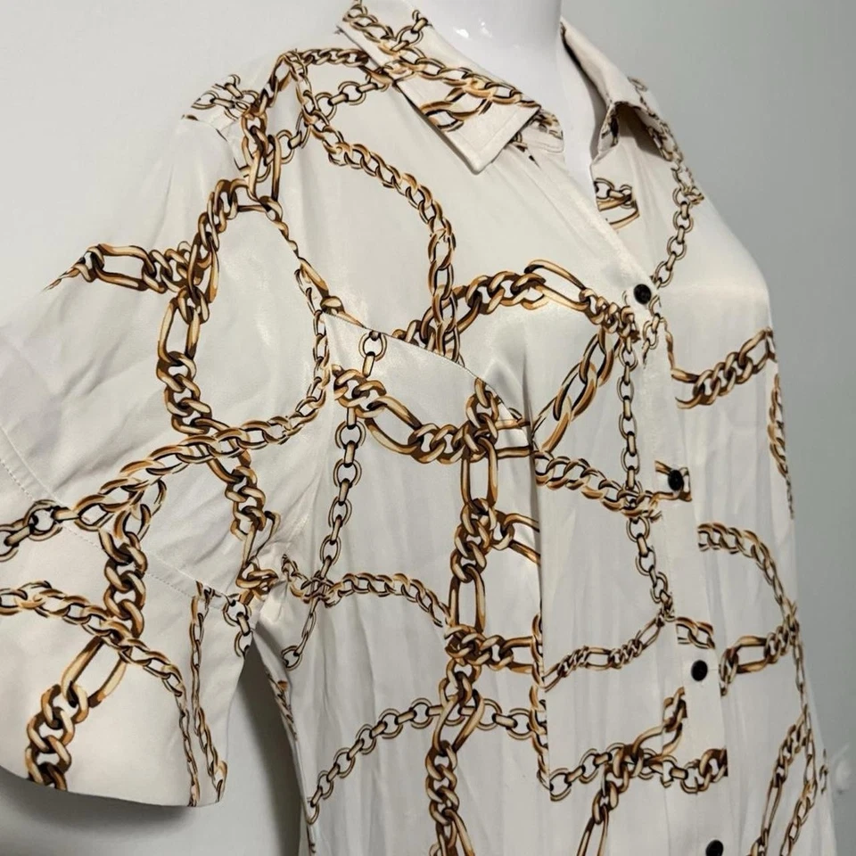 Anthropologie Maeve Printed Short-Sleeve Shirt Dress Maxi Size XL - Image 4 of 4