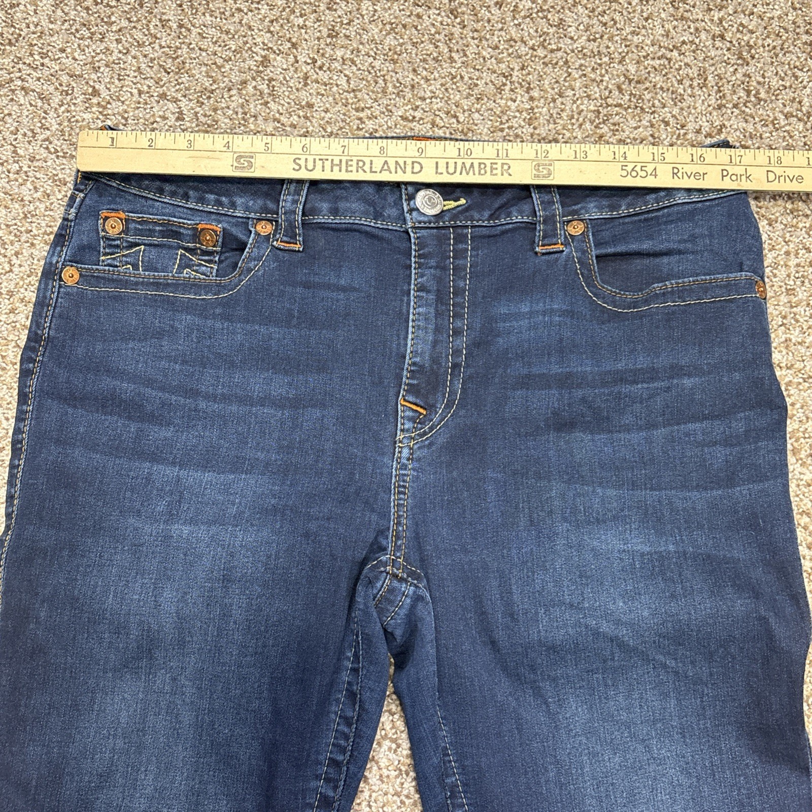 True Religion Women's Jennie Curvy Mid Rise Skinny Jeans Size 34 X 27.5 - View 7