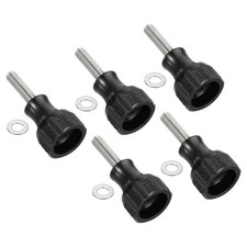 40mm Long Aluminum Alloy Knurled Head Screws, 5pcs M5 19mm, for Camera, Black
