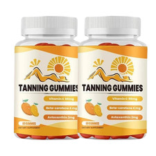 2-Pack Tanning Gummies - Natural Tanning Daily Support Gummies - 120 Gummies
