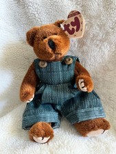 TY 1993 Collectibles Henry Style 6005 Beanie Bear With Jumpsuit Overalls Jointed
