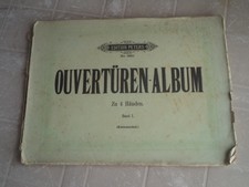 ANTICO SPARTITO PIANOFORTE EDITION PETERS NO 1950 OUVERTUREN ALBUM FINE '800