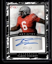 2022 SAGE #A-TV Taron Vincent Autographs Black