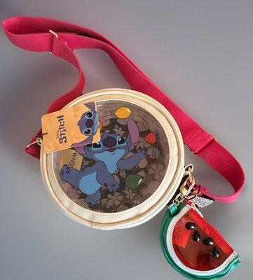 Bioworld Crossbody Bag with Pink Strap Disney Stitch W/Coin Purse Attached NWT