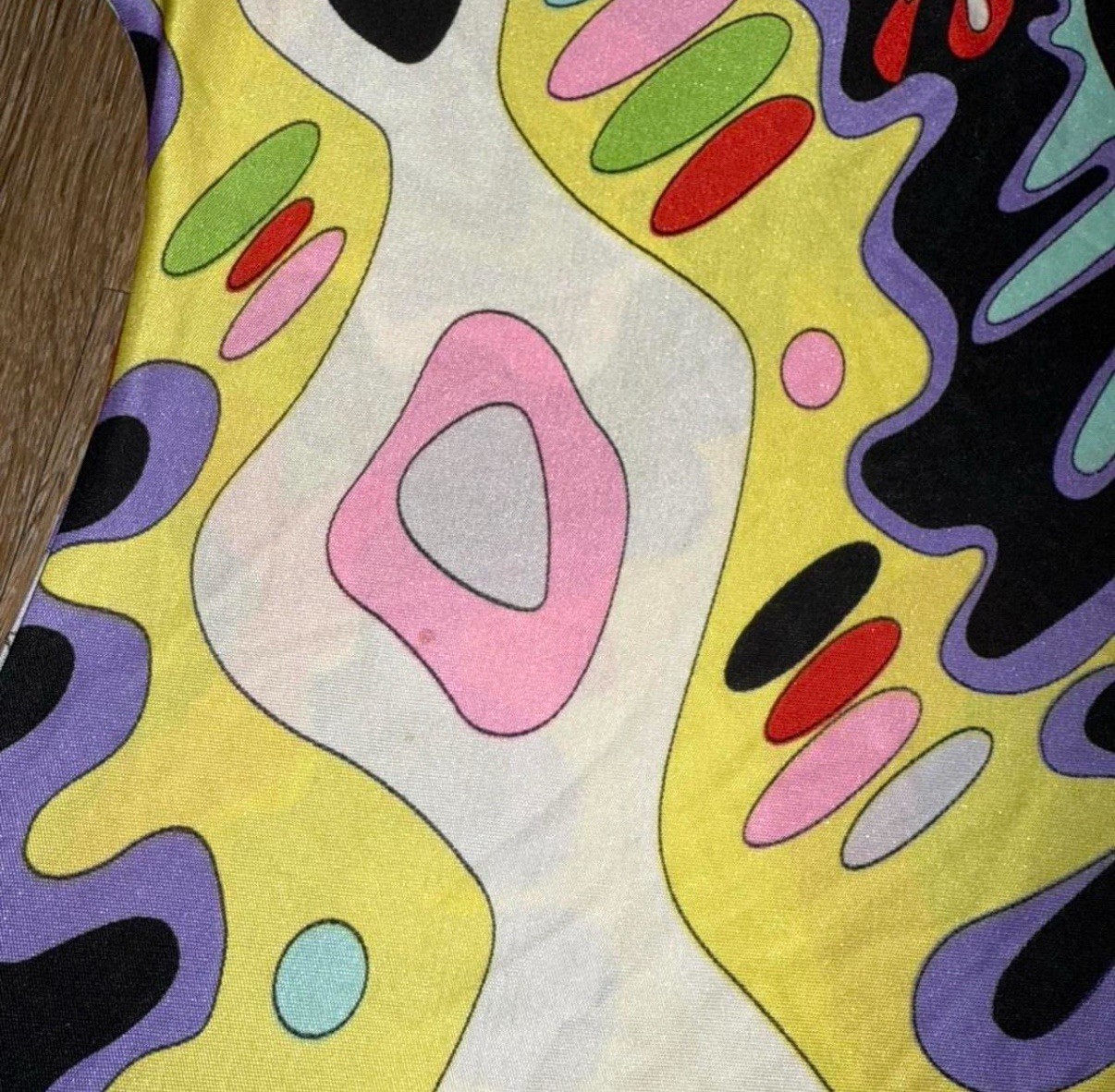 Cache mod print multicolor silk jersey dress with… - image 4