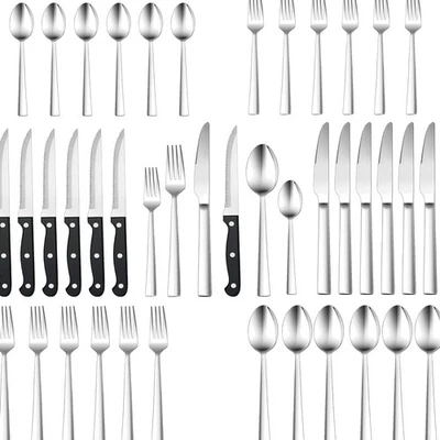 Besteck Set 36 Teile Edelstahl für 6 Personen mit Steakmesser spülmaschinenfest - Bild 1 von 4