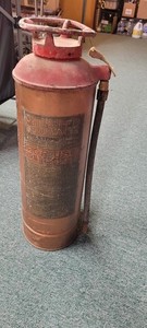 Brass Soda-Acid Fire Extinguisher with Hose Handle Firefighting Collectible