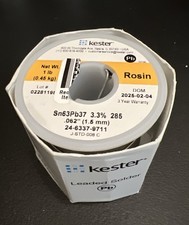 Kester 24-6337-9711 Solder Wire Spool Rosin Core Electronics Grade DOM: 2025