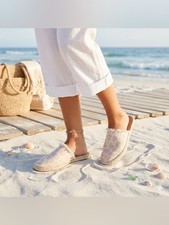 Splendid Jessica Mule Espadrille Slides in Ivory Cheetah size 8
