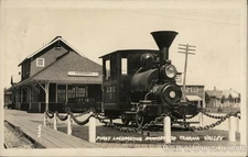 Fairbanks, Alaska AK First Locomotive Brought Tanana Valley Railroad Depot RPPC