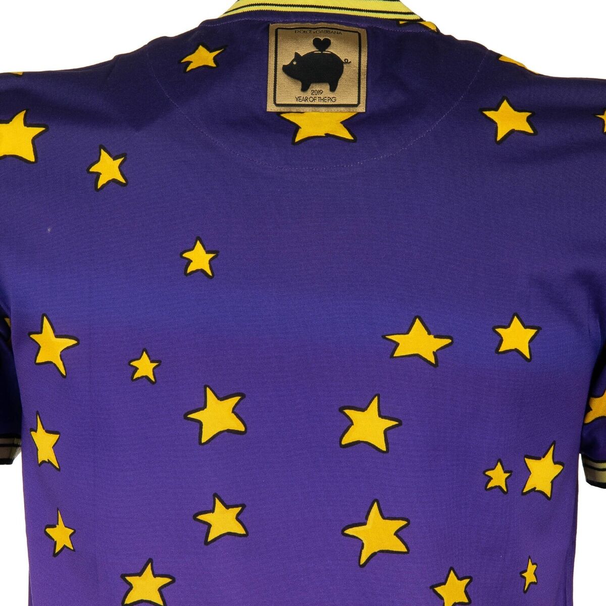 DOLCE & GABBANA Pigs Stars Printed Cotton T-Shirt with Logo DOLCE & GABBANA Pigs Stars Printed Cotton T-Shirt with Logo