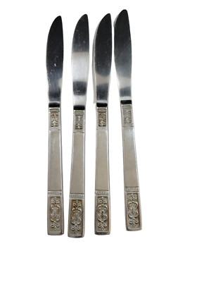 Customcraft Fleur de Lis Stainless Steel Dinner Knives Set of 4