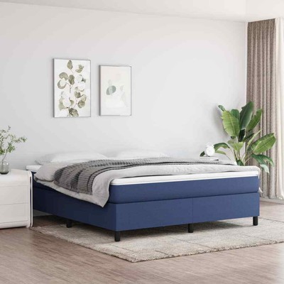 ZEYUAN Boxspringbett Blau 180x200  Stoff, Bett, Bettrahmen, Gästebett, Bed L7Y3