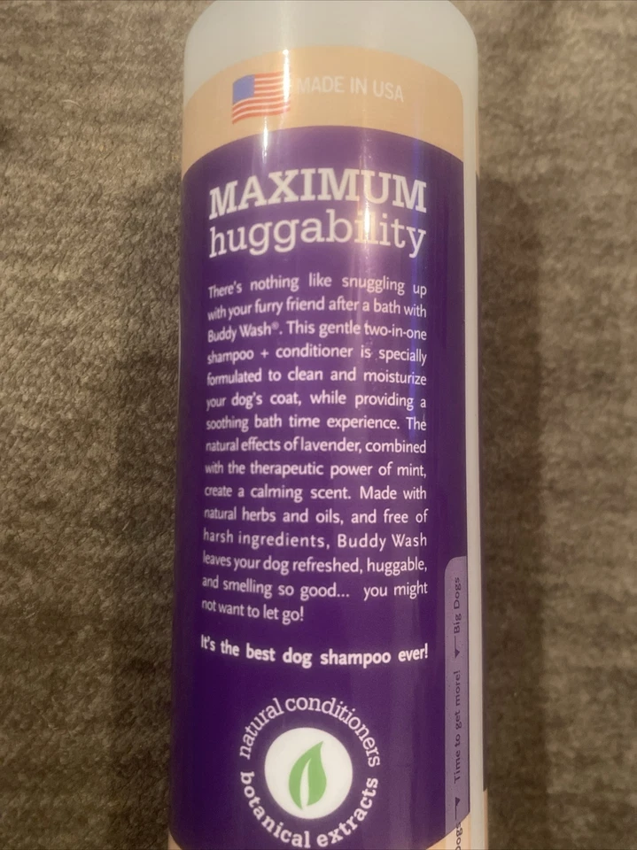 Champú y acondicionador Buddy Wash 2 en 1 para perros para aseo de perros, lavanda y mi... Foto 3 de 4
