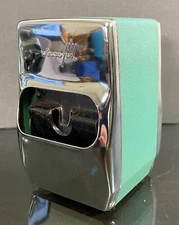 Vintage Wiscofold Napkins Dispenser Holder Green Chrome Spring-Loaded Retro