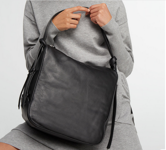 Sac à Main DKNY Convertible En Cuir Souple Noir - Taille 11x12x8 Pouces - Neuf Avec étiquettes