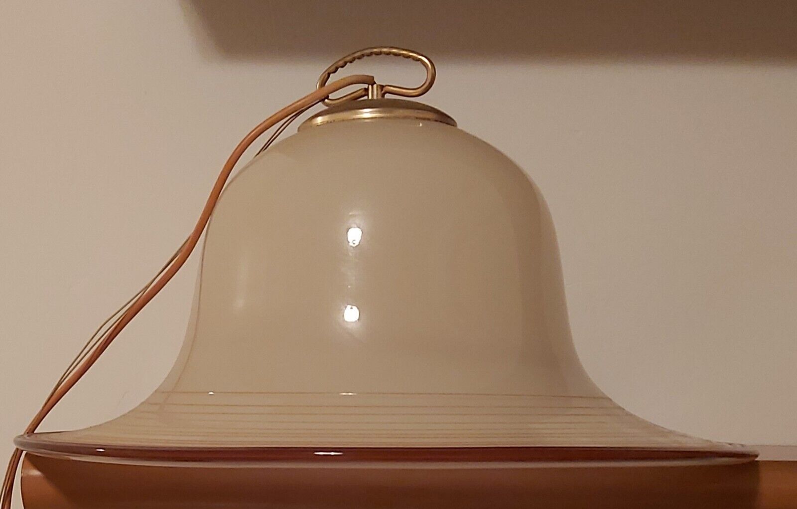 Image of De Majo Murano glass bell chandelier Mid Century Modern vintage 1960s