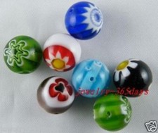30pcs Millefiori Glass Mixed Spacer Beads 12mm P338