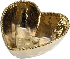 Pampa Bay Love is in the Air Heart Porcelain Bowl, Gold,Bowls