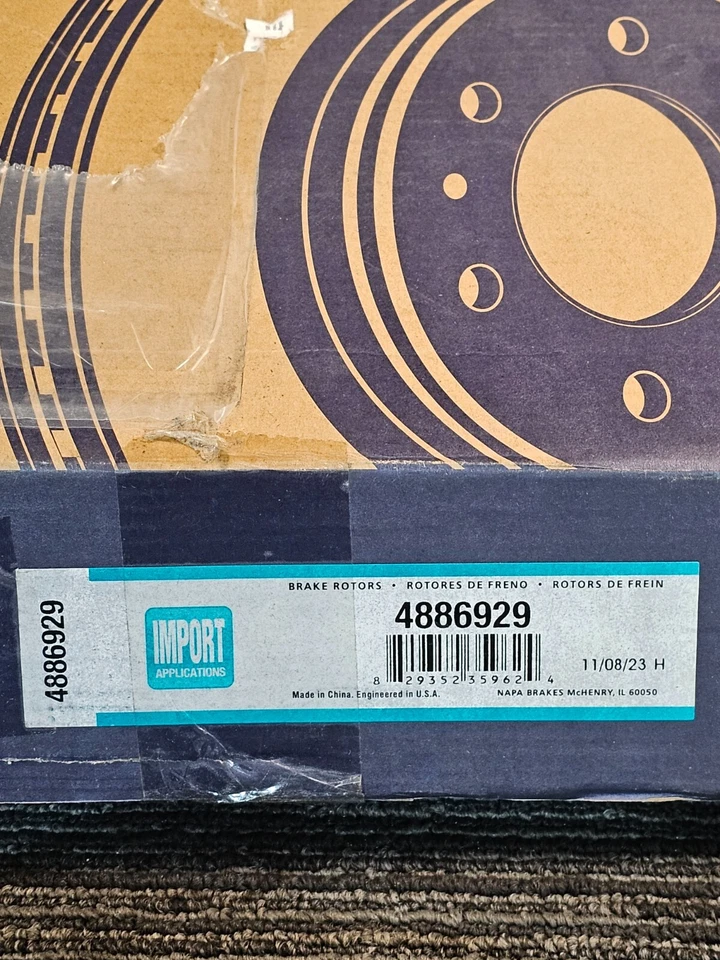 Rotor de freno premium genuino NAPA 4886929 para Toyota 4Runner Sequoia 2001-2009 Foto 3 de 4