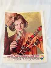 Original 1962 Pepsi Cola Magazine Advertisement For Those Who Think Young Vtg