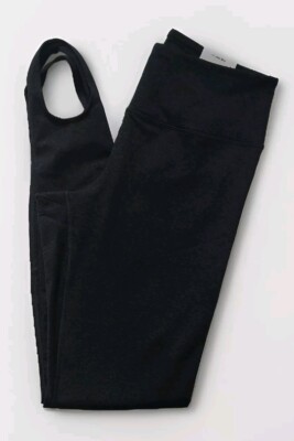 Old Navy Womens Size L Black Heather High Rise Leggings Go-Dry CozeCore Stirrup