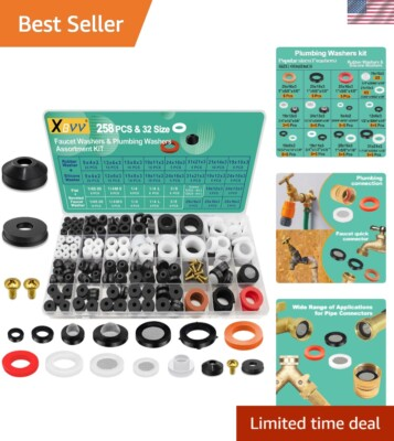 #ad 32 Sizes of 258 Piece Faucet Washer Assortment for Complete Plumbing Repairs $34.99