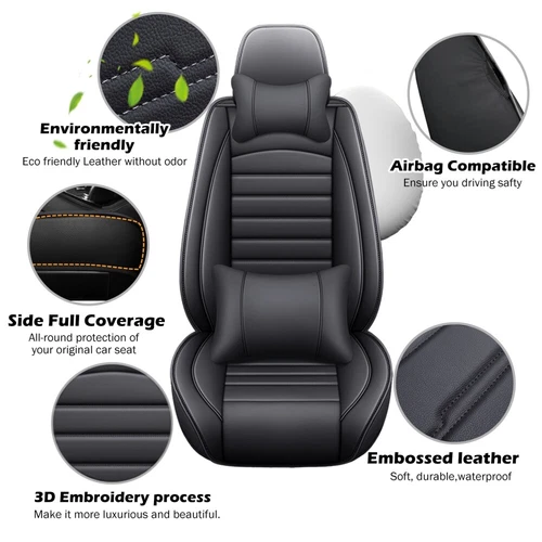 For Lexus Car Seat Cover Protectors Waterproof Leather Front Rear Seat Cushion - Bild 8 von 28