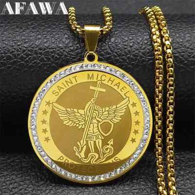 Patron Saint Michael Gold Over Sterling Silver Religious Medal Pendant ...