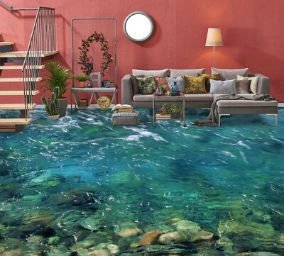 3D River Stones 1312255NA Floor WallPaper Murals Wall Print Decal Fay