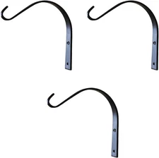 Set of 3, 9" Black Metal Flat Wall Hooks, Multi-Purpose Hooks, House Decor