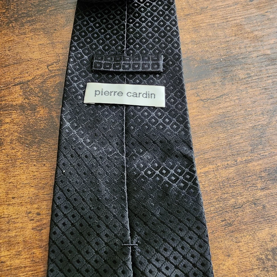 Pierre Cardin Mens Neck Tie 100% Silk Black - Image 3 of 4