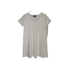 Lulu’s White V-neck Mini Dress Size XS Short Sleeve Shift Minimalist EUC