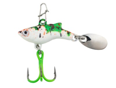 Clam Tikka Flash PT - 1/32 oz - Glow White Chartreuse Koi - Ice Fishing Lure