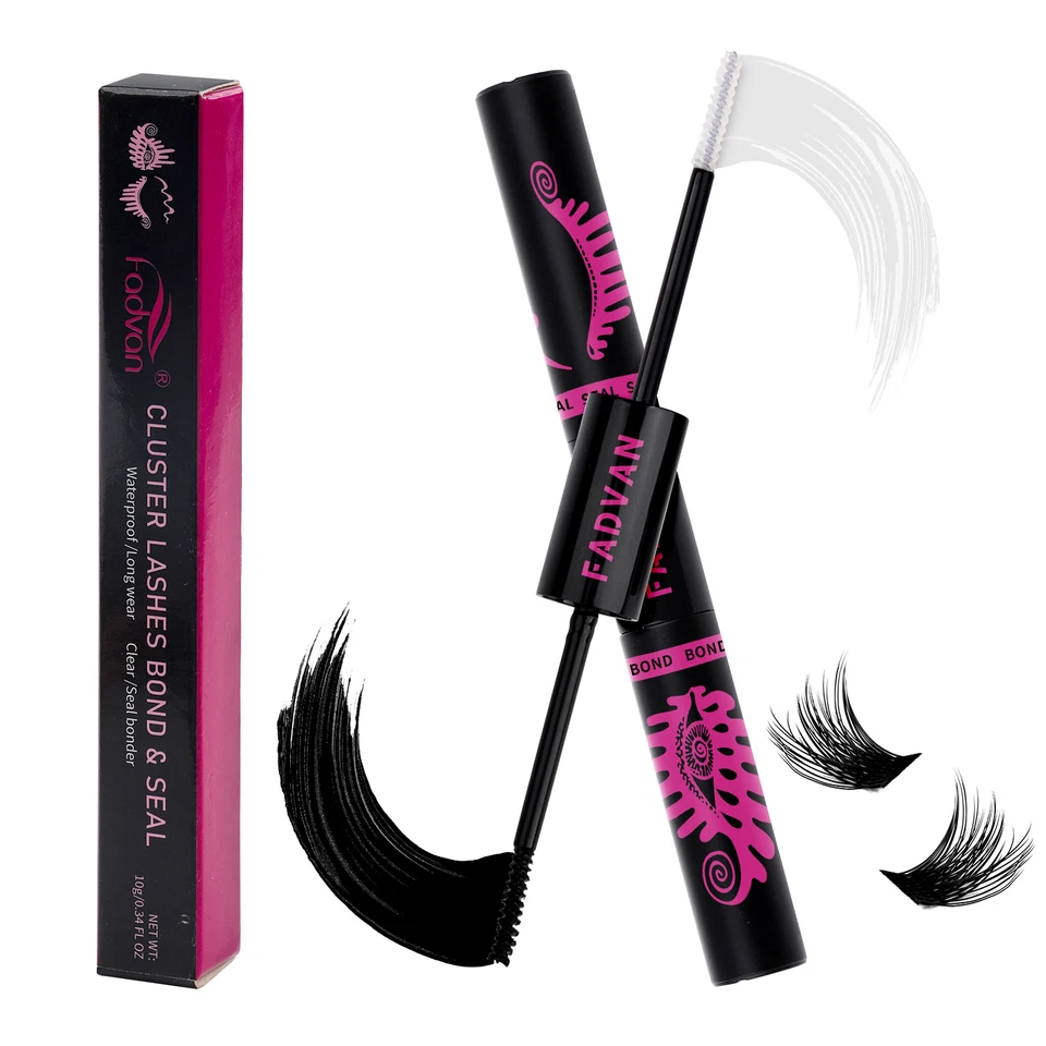 FADVAN Cluster Lashes Glue Individual Lash Glue Strong Hold (10ml),Lash Bond and Seal,