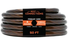 BEST CONNECTIONS 4 Ga 50 ft. Black Translucent Power/Ground Electrical Auto Wire