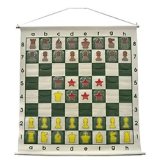 Wholesale Chess 36" Quality Chess Demo Board with Clear Pieces and Bag - Green