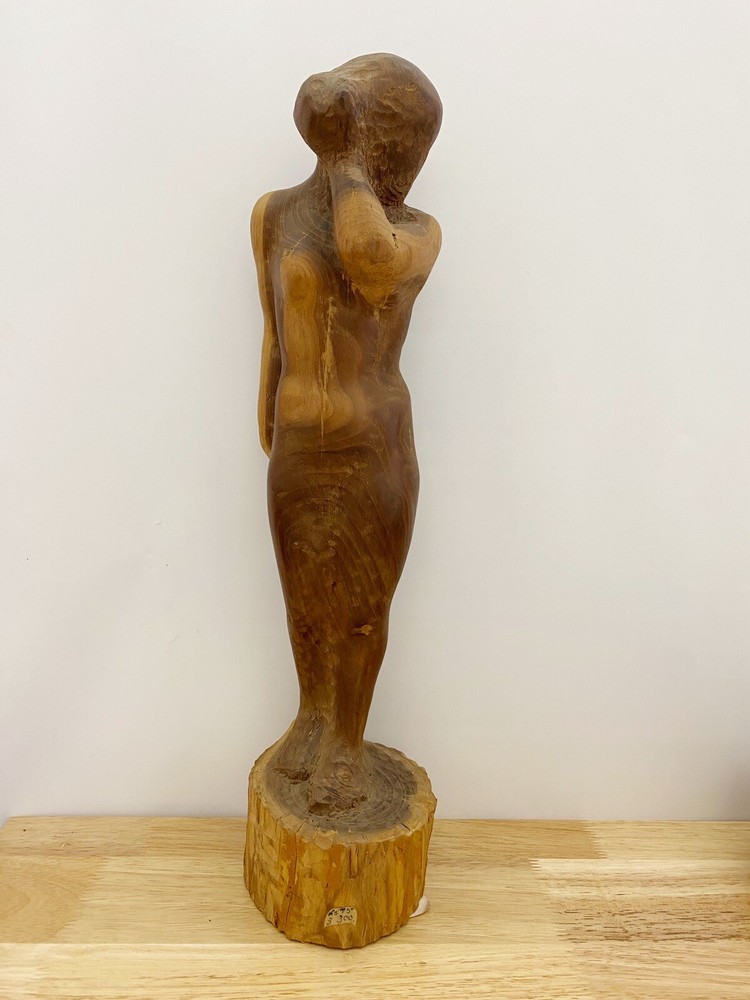 Antique Katharine Beecher Stetson ORIGINAL Wood Carved Sculpture Signed Artwork