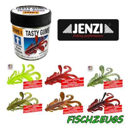 JENZI Type1 Forellenköder Trout Krebs UV Glitter Gummiköder 4cm Shrimp Aroma
