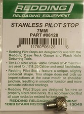 06128 REDDING PILOT STOP 7MM 284 CALIBER 3/16" MANDREL - BRAND NEW - FREE SHIP!