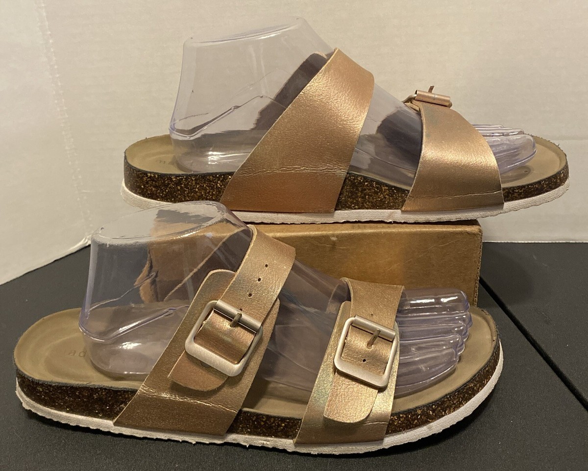 MADDEN GIRL Womens Slide Sandals Open Toe Strap Rose Gold 10 M BRANDO