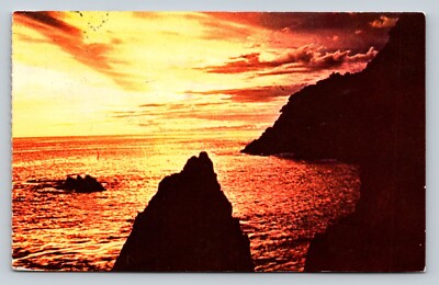 Beautiful Sunset at the Quebrada Acapulco Mexico VINTAGE Postcard